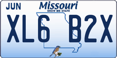 MO license plate XL6B2X