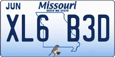 MO license plate XL6B3D