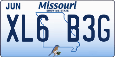 MO license plate XL6B3G