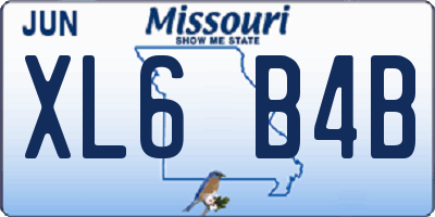 MO license plate XL6B4B