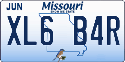 MO license plate XL6B4R