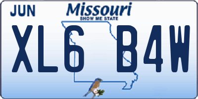 MO license plate XL6B4W