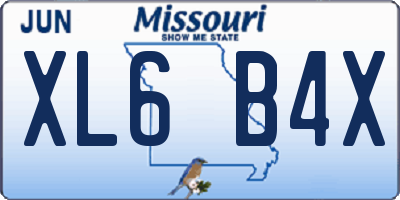 MO license plate XL6B4X