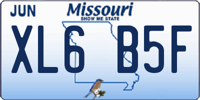 MO license plate XL6B5F