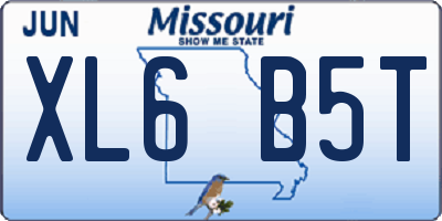 MO license plate XL6B5T