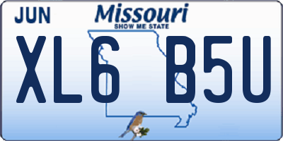 MO license plate XL6B5U