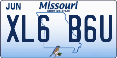 MO license plate XL6B6U