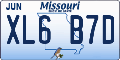 MO license plate XL6B7D