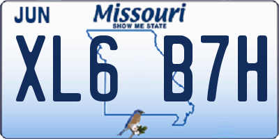 MO license plate XL6B7H
