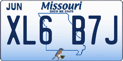 MO license plate XL6B7J