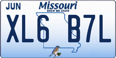 MO license plate XL6B7L
