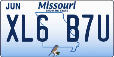 MO license plate XL6B7U
