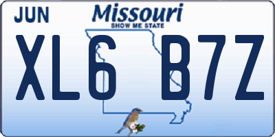 MO license plate XL6B7Z
