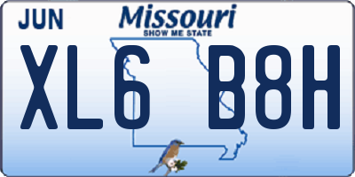 MO license plate XL6B8H