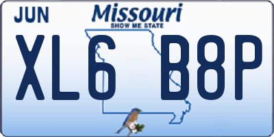 MO license plate XL6B8P