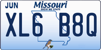 MO license plate XL6B8Q