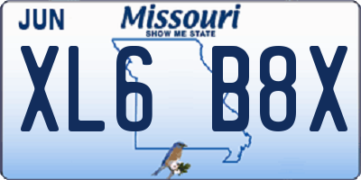 MO license plate XL6B8X