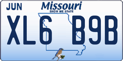MO license plate XL6B9B