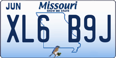 MO license plate XL6B9J