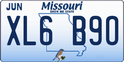MO license plate XL6B9O