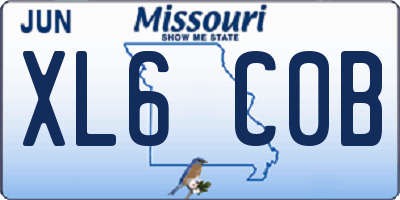 MO license plate XL6C0B