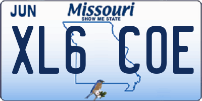 MO license plate XL6C0E