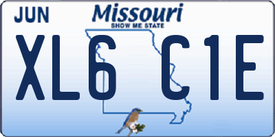 MO license plate XL6C1E