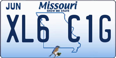 MO license plate XL6C1G