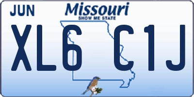 MO license plate XL6C1J