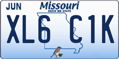 MO license plate XL6C1K