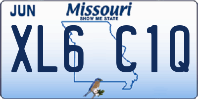 MO license plate XL6C1Q