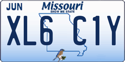 MO license plate XL6C1Y