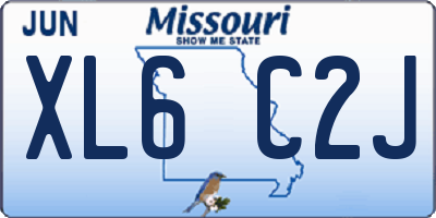 MO license plate XL6C2J