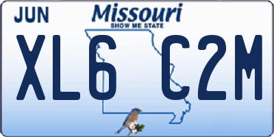 MO license plate XL6C2M