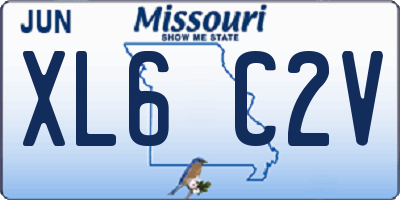 MO license plate XL6C2V