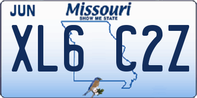 MO license plate XL6C2Z