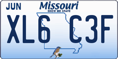 MO license plate XL6C3F
