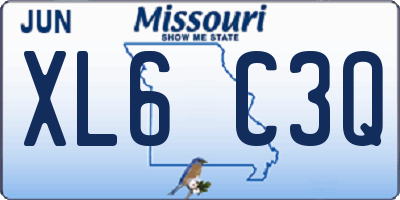 MO license plate XL6C3Q