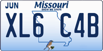 MO license plate XL6C4B
