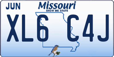 MO license plate XL6C4J