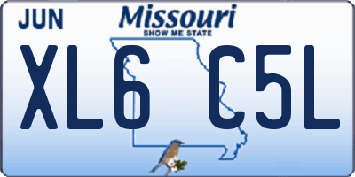 MO license plate XL6C5L