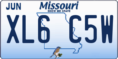 MO license plate XL6C5W