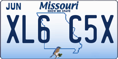 MO license plate XL6C5X