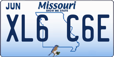 MO license plate XL6C6E