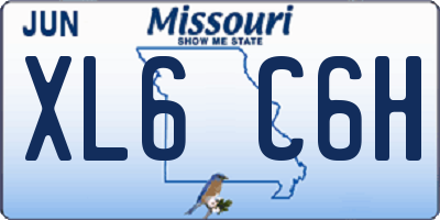 MO license plate XL6C6H