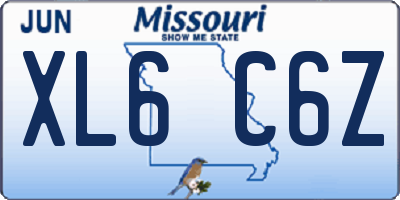 MO license plate XL6C6Z