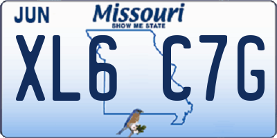 MO license plate XL6C7G