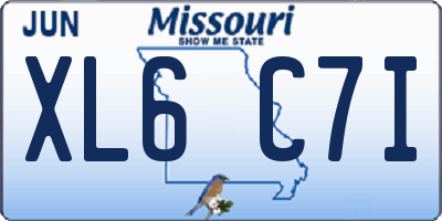 MO license plate XL6C7I