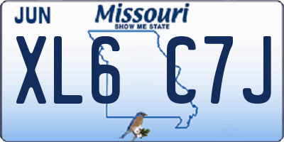 MO license plate XL6C7J