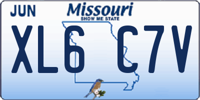 MO license plate XL6C7V